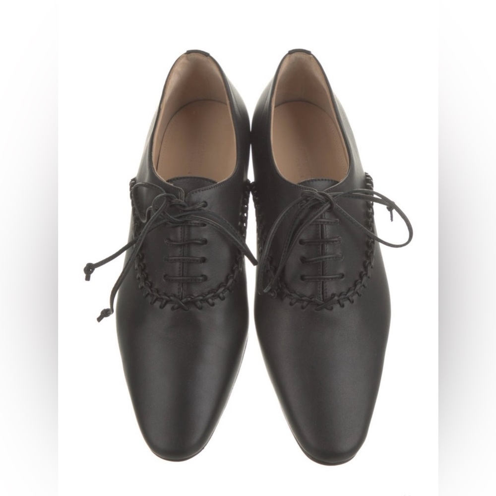 Lafayette 148 New York Black Lace-Up Flats